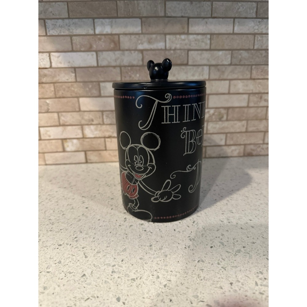 Hallmark Disney Mickey Mouse Ceramic‎ Faux Chalk Graffiti Canister Storage Jar